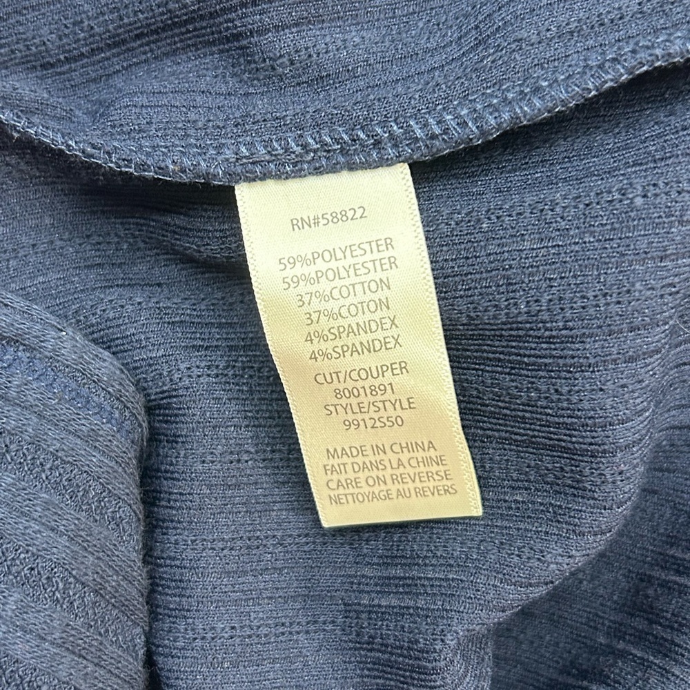 Max Studio Navy Textured Knit Dress Medium Boho Casual Ribbed Tunic NWT MSRP $98 - Picture 6 of 11